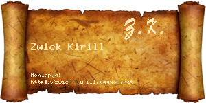 Zwick Kirill névjegykártya